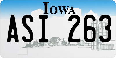 IA license plate ASI263