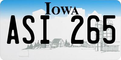 IA license plate ASI265