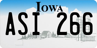 IA license plate ASI266