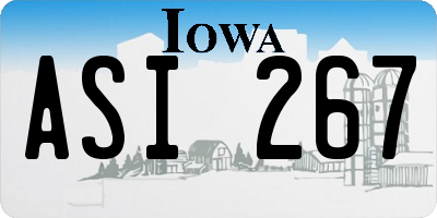 IA license plate ASI267