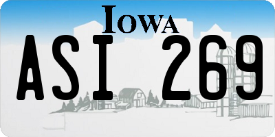 IA license plate ASI269