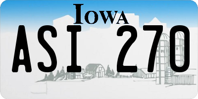 IA license plate ASI270