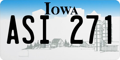 IA license plate ASI271