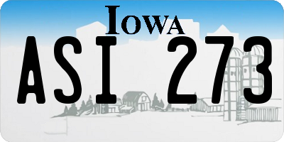 IA license plate ASI273