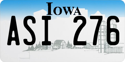 IA license plate ASI276