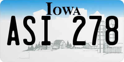 IA license plate ASI278
