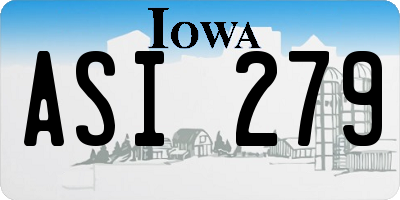 IA license plate ASI279