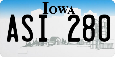 IA license plate ASI280