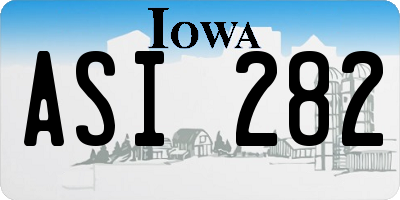 IA license plate ASI282