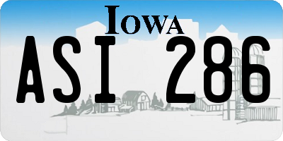 IA license plate ASI286