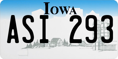 IA license plate ASI293