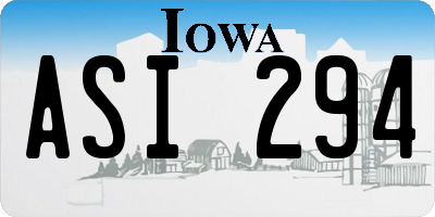 IA license plate ASI294