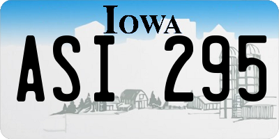 IA license plate ASI295