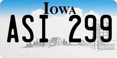 IA license plate ASI299