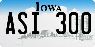 IA license plate ASI300