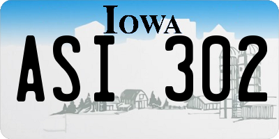 IA license plate ASI302
