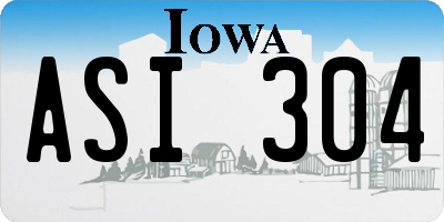 IA license plate ASI304