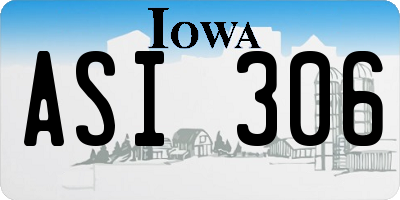 IA license plate ASI306