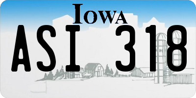 IA license plate ASI318