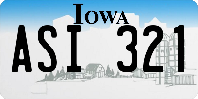 IA license plate ASI321