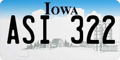 IA license plate ASI322
