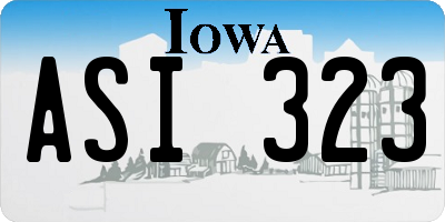 IA license plate ASI323