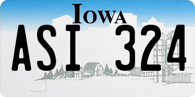 IA license plate ASI324