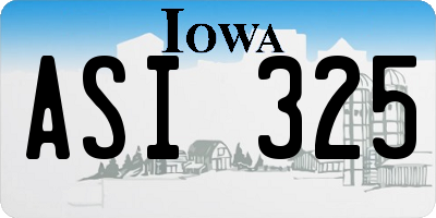 IA license plate ASI325