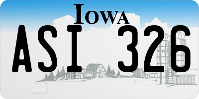 IA license plate ASI326