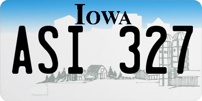 IA license plate ASI327