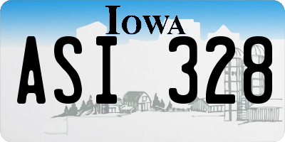 IA license plate ASI328