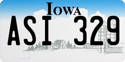 IA license plate ASI329