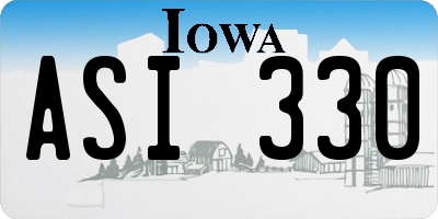 IA license plate ASI330