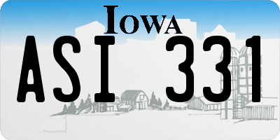 IA license plate ASI331