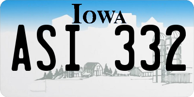 IA license plate ASI332