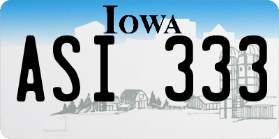 IA license plate ASI333