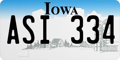 IA license plate ASI334