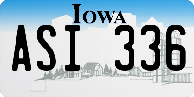 IA license plate ASI336