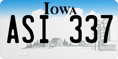 IA license plate ASI337