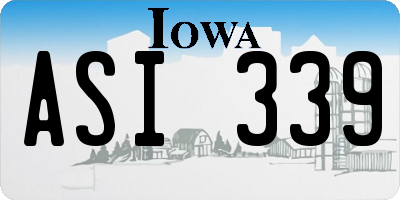 IA license plate ASI339