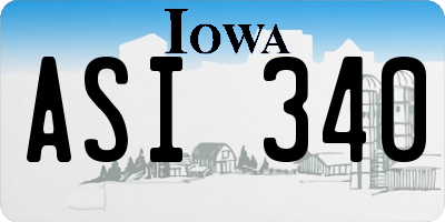 IA license plate ASI340