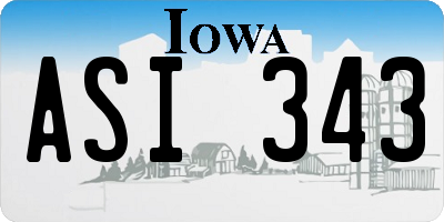 IA license plate ASI343