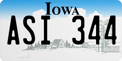 IA license plate ASI344