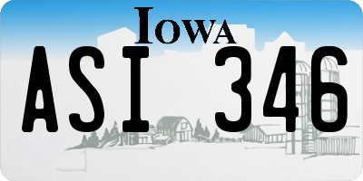 IA license plate ASI346