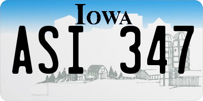 IA license plate ASI347