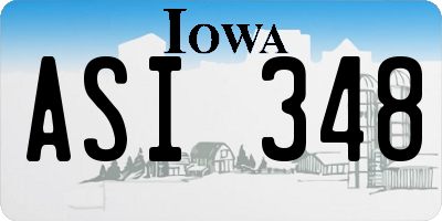 IA license plate ASI348