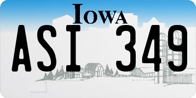 IA license plate ASI349