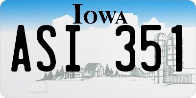 IA license plate ASI351