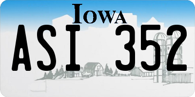 IA license plate ASI352