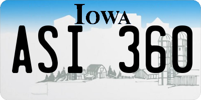 IA license plate ASI360